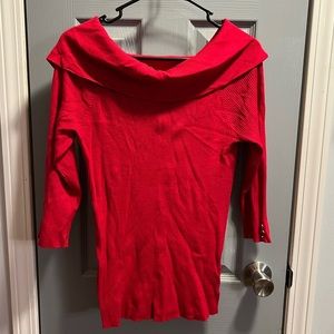Medium Red Cowl Neck Sweater